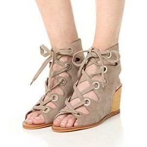 EUC Dolce Vita lace up suede wedge sandals